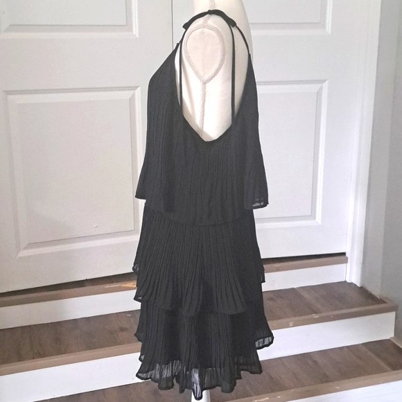 ZESICA Sleeveless Mini Boho One Shoulder Ruffle Tiered Chiffon Flowy  A Line XL - Picture 4 of 10